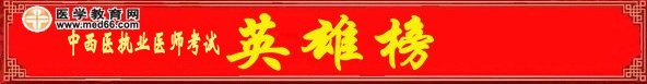 2013中西醫(yī)結合執(zhí)業(yè)醫(yī)師考試高分榜