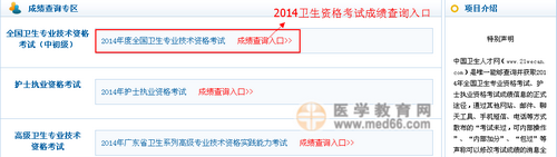 2014衛(wèi)生資格考試成績查詢?nèi)肟? width=