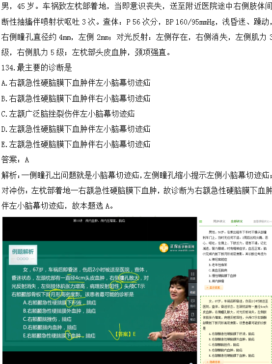 醫(yī)學(xué)教育網(wǎng)課程vs2018年臨床執(zhí)業(yè)醫(yī)師試題圖文對比第四單元（完結(jié)）