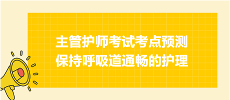 保持呼吸道通暢的護(hù)理-2024主管護(hù)師考試考點(diǎn)預(yù)測(cè)