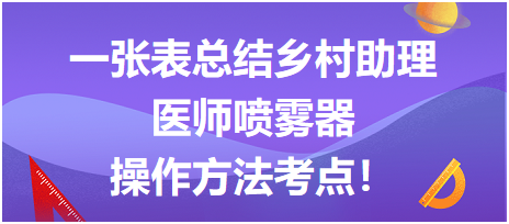 一張表總結(jié)鄉(xiāng)村助理醫(yī)師技能?chē)婌F器操作方法考點(diǎn)！